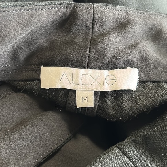 ALEXIS Black Wide Leg Culottes Crop Pant Pockets Heavyweight Designer Sz M - Picture 11 of 13